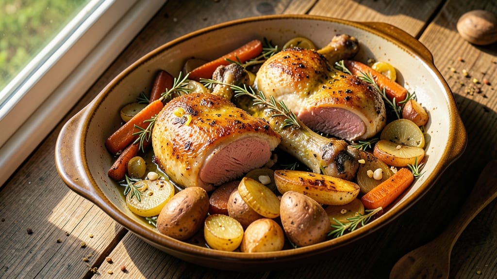 Baked Chicken Thighs With Roasted Veggies Recipe: Juicy Dark Meat and Caramelized Root Harmony