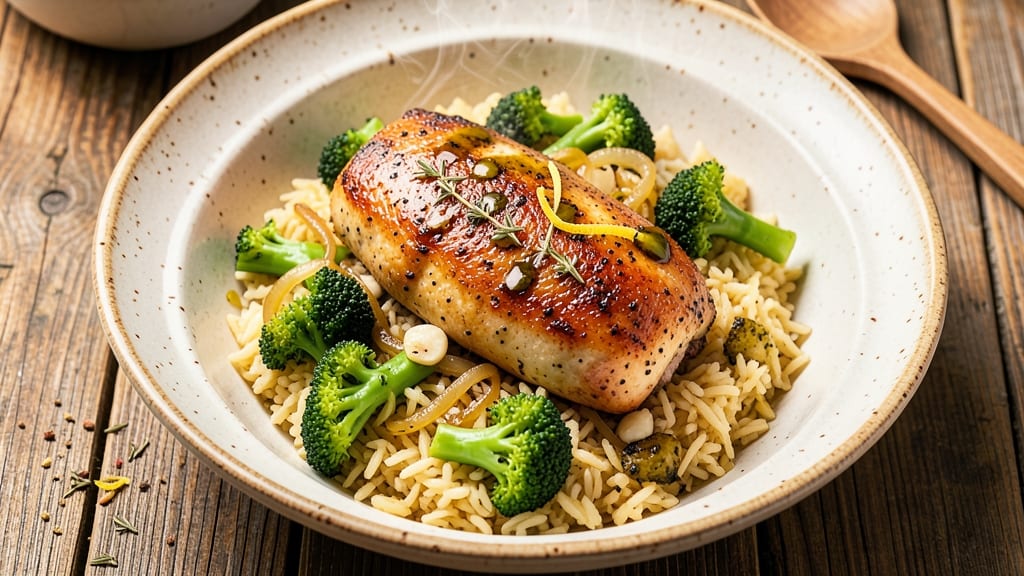 Baked Chicken, Broccoli, and Rice Recipe: One-Pan Protein-Packed Dinner
