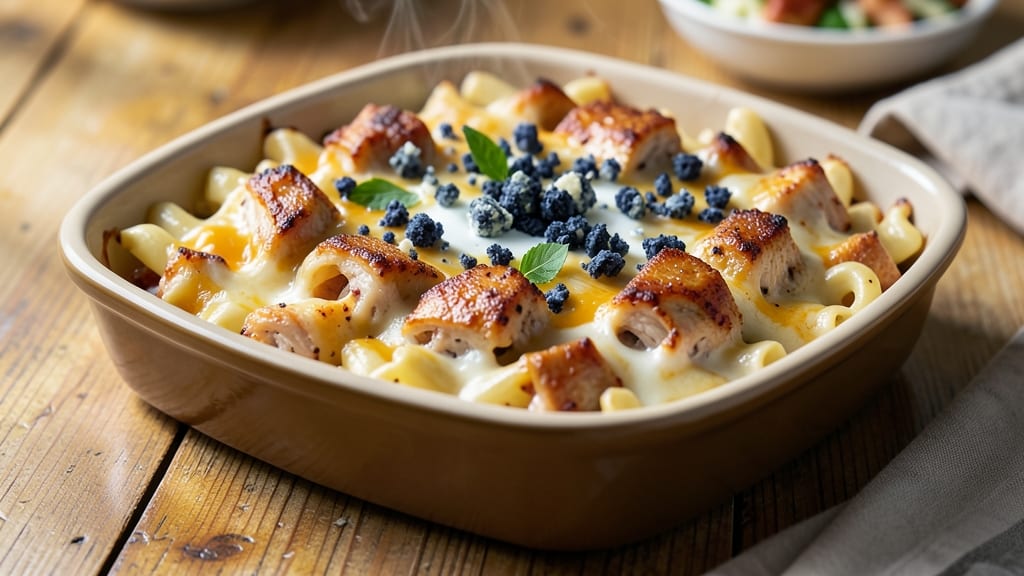 Baked Buffalo Chicken Mac and Cheese Recipe: Spicy Cheese Crust Meets Juicy Chicken