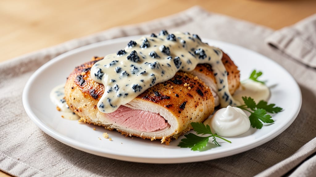 Baked Blue Cheese Chicken Recipe: Crispy Crust With Gooey Melty Magic