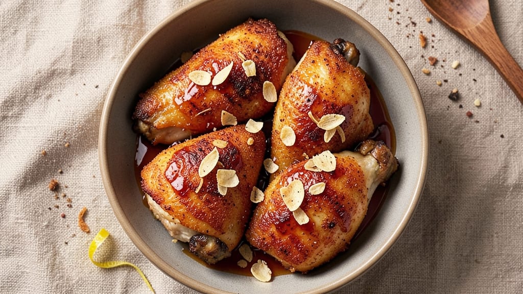 Air Fried Bone-In Chicken Thighs Recipe: Honey Mustard Glaze That Caramelizes to Sticky Perfection