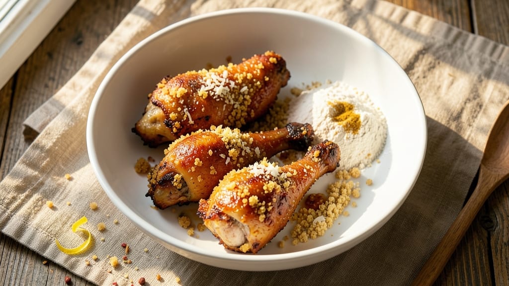 Air Fry Chicken Leg Quarters Recipe: Crispy Parmesan Crust With Juicy, Fall-Off-Bones Meat