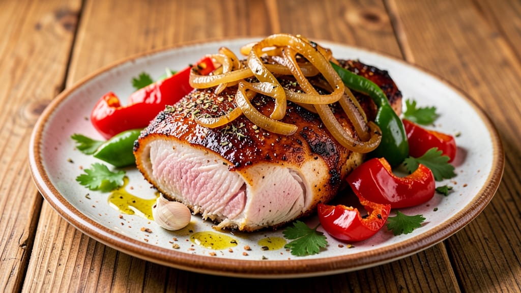 Baked Chicken Breast With Peppers and Onions Recipe: One-Pan Herb-Infused Harmony