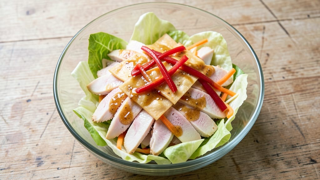 Barefoot Contessa Chinese Chicken Salad Recipe: Crunchy Peanut Dressing with Crispy Wonton Strips
