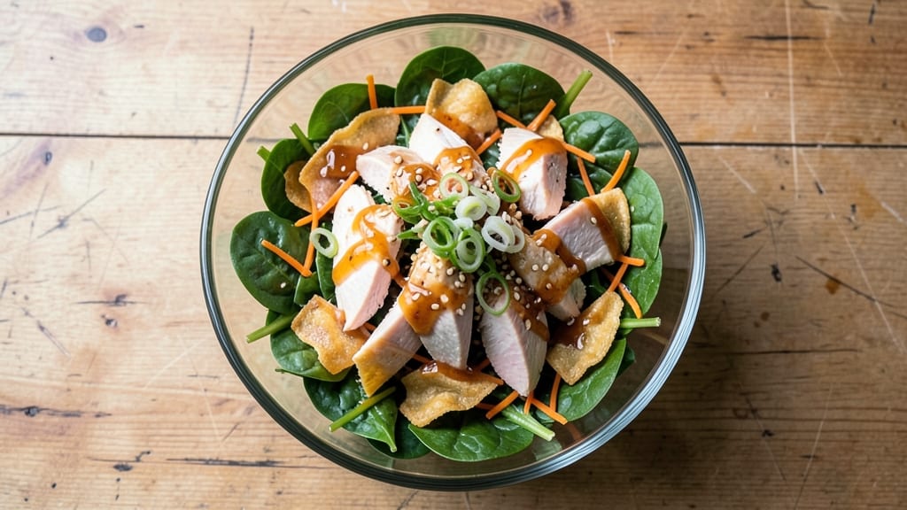 Applebee's Asian Chicken Salad Copycat Recipe: Crispy Wonton Crunch and Creamy Peanut Dressing