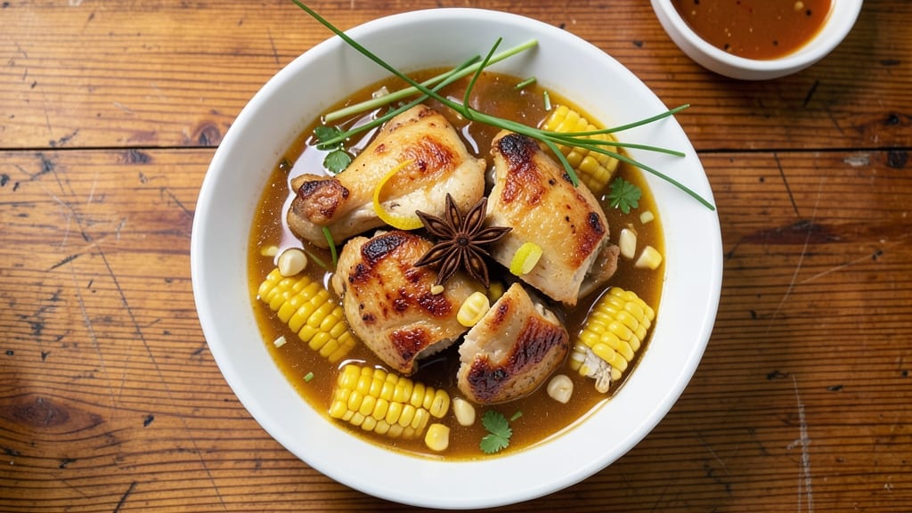 Authentic Chinese Chicken and Corn Soup Recipe: Fragrant Star Anise and Soy-Kissed Comfort