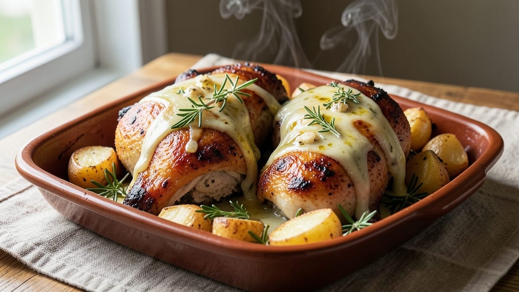 Alpine Chicken Bake Recipe: Mountain-Inspired Herb Crust With Melty Cheese