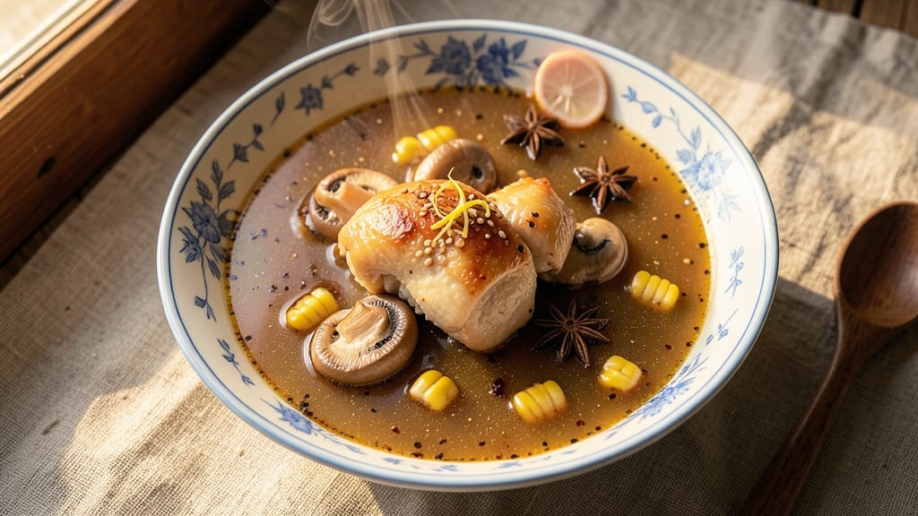 Authentic Chinese Chicken and Sweetcorn Soup Recipe: Star-Anise Infused Umami Depth in 30 Minutes