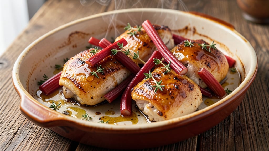 Baked Chicken and Rhubarb Recipe: Sweet-Tart Balance in One Dish