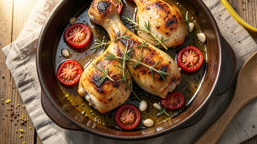 Baked Tomato Chicken Thigh Recipe: Herb-Infused Roast With Caramelized Tomatoes