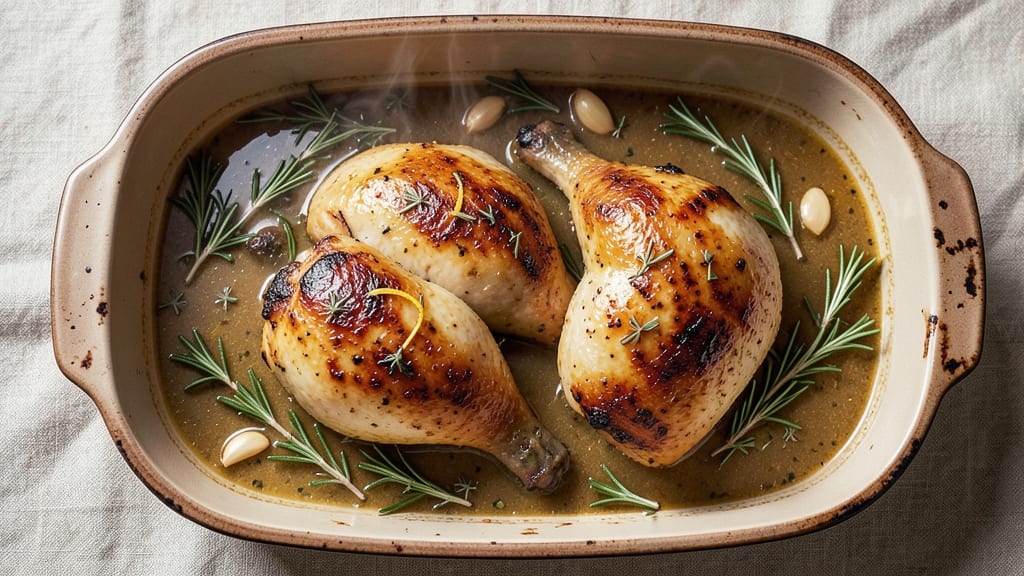 Baked Chicken in Broth Recipe: Herbal Broth-Poached Tenderness With Zero Dryness