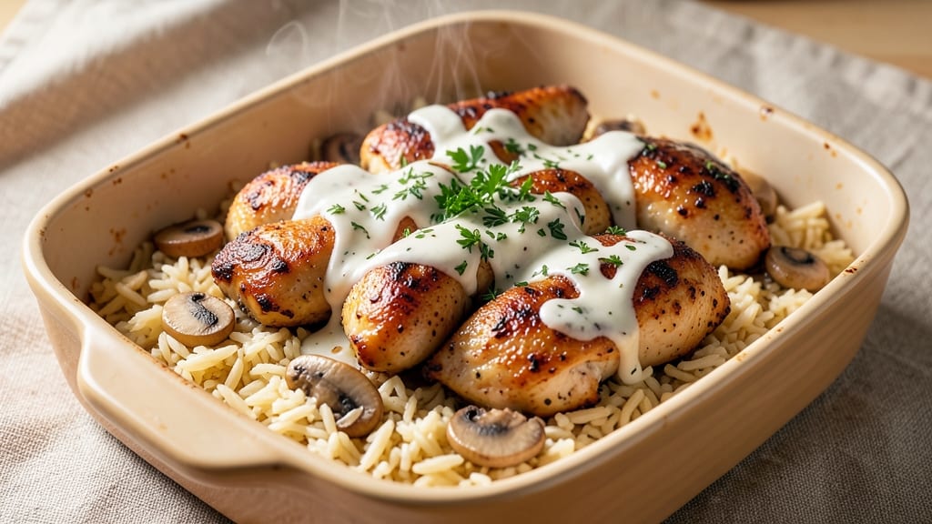 Campbell's Supper Bakes Herb Chicken with Rice Copycat Recipe: One-Pan Creamy Herb Magic