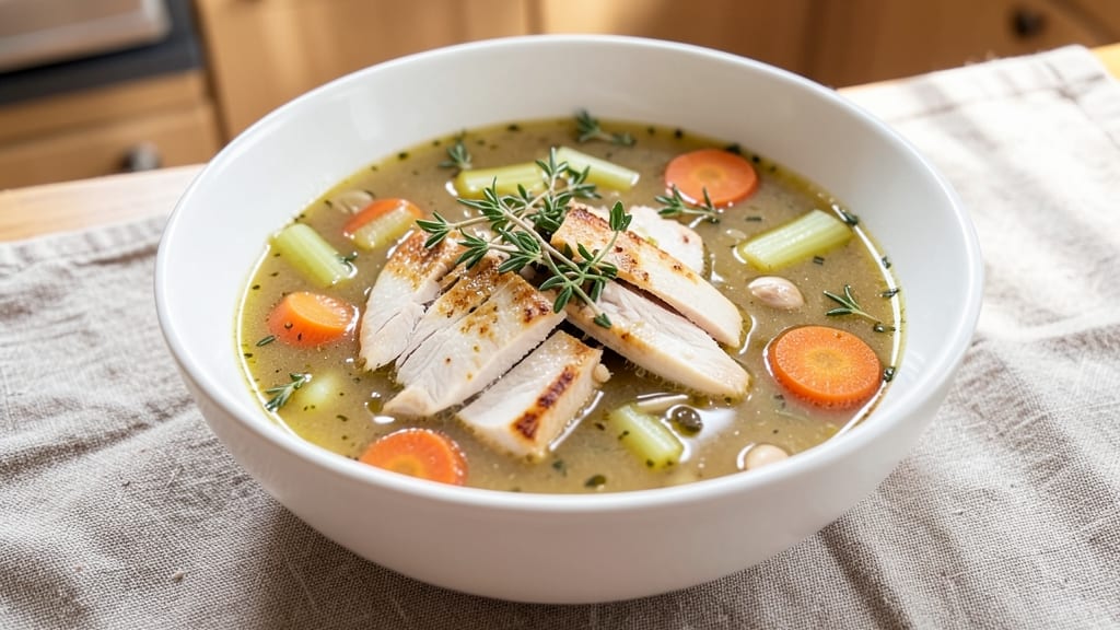 Carrabba's Copycat Chicken Soup Recipe: Celery Crown Crunch Over Herbed Creamy Base