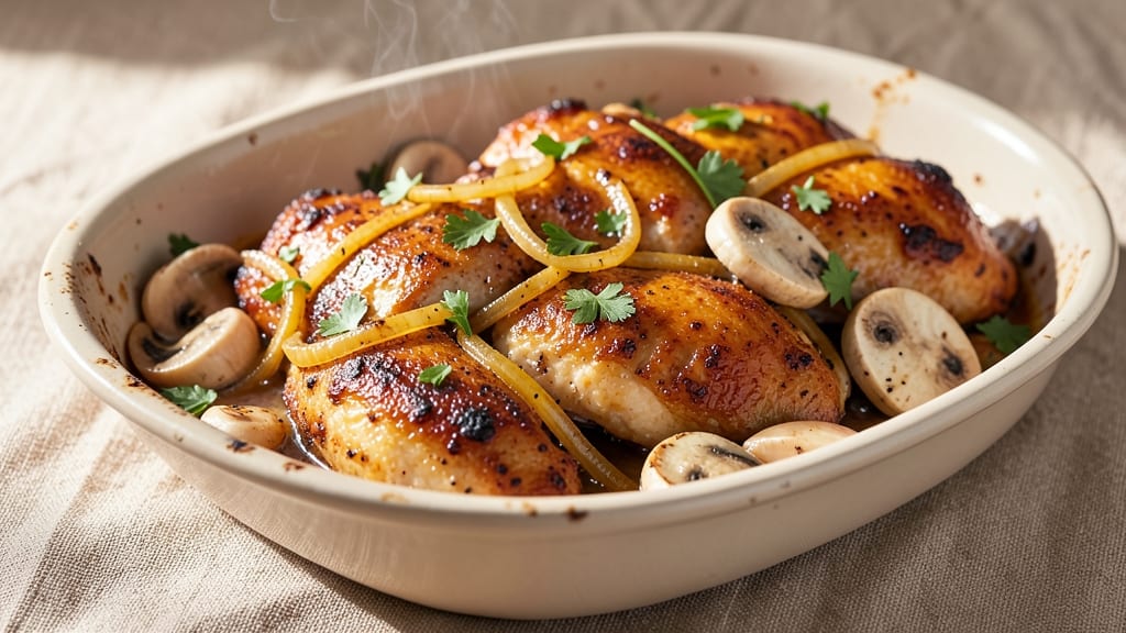 Chicken Bake Copycat Recipe: One-Tray Creamy Mushroom Magic