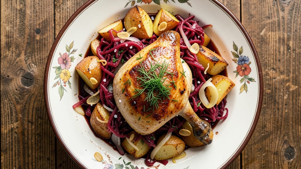 Chicken Sauerkraut and Potatoes Recipe: Crispy Potatoes and Tangy Sauerkraut Harmony