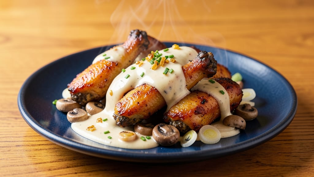 Cream of Mushroom Chicken Wings Recipe: Rich Sauce Soaks Every Bite