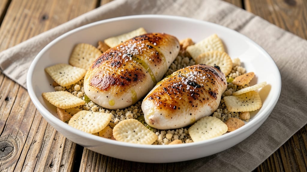 Baked Chicken Breast With Ritz Crackers Recipe: Crunchy Top, Juicy Centers in One Pan