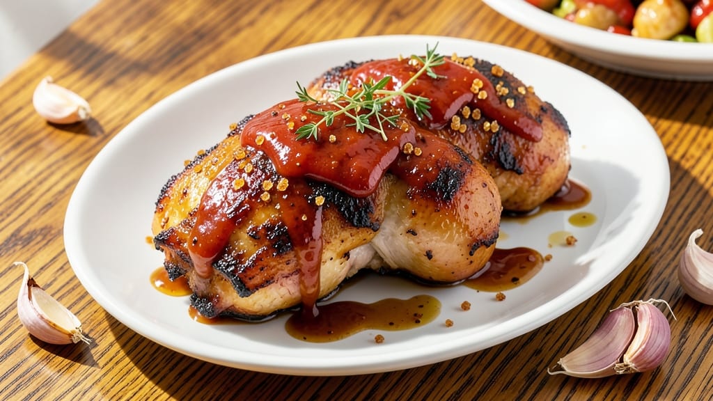 Baked Chicken With Mustard and Ketchup Recipe: Tangy-Sweet Glaze That Caramelizes to Sticky Perfection