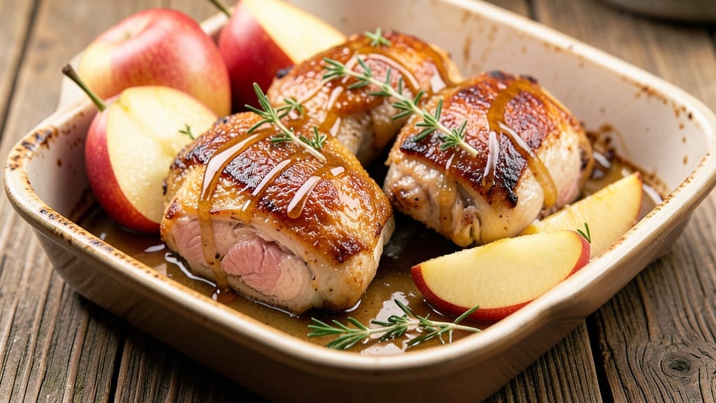 Baked Chicken And Pears Recipe: Juicy Meat and Sweet Caramelized Fruit Harmony