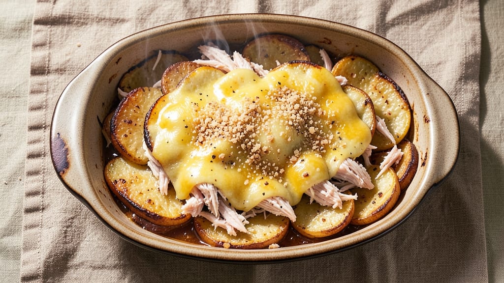 Baked Potato and Chicken Casserole Recipe: Cheesy Crisp Layered With Juicy Chicken