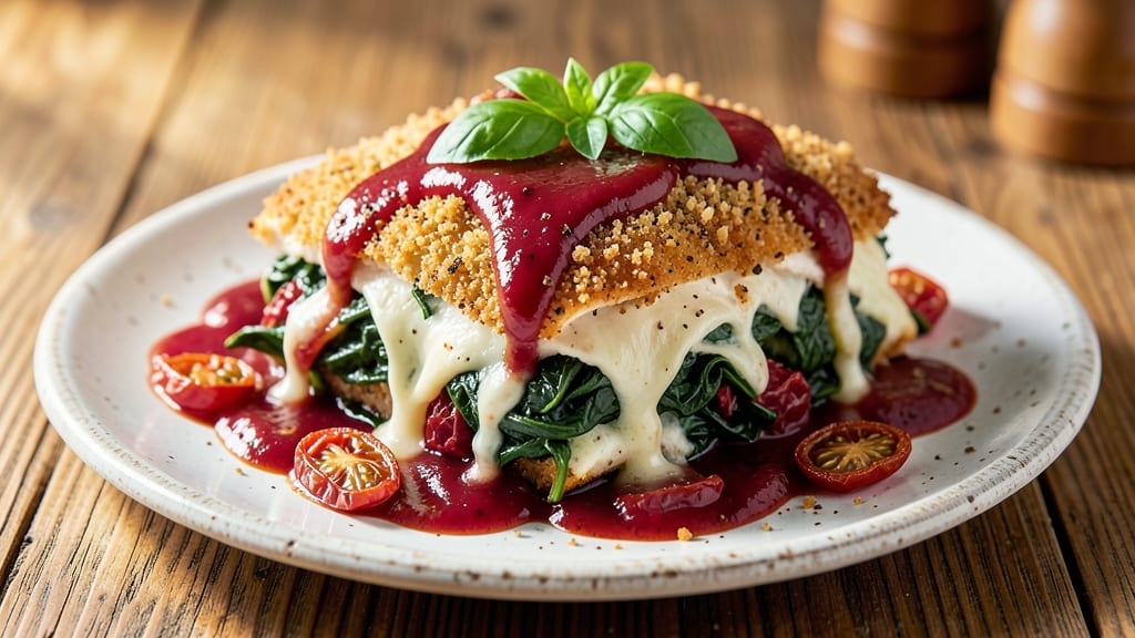 Baked Stuffed Chicken Parmesan Recipe: Crispy Breadcrumbs and Melty Mozzarella Layers