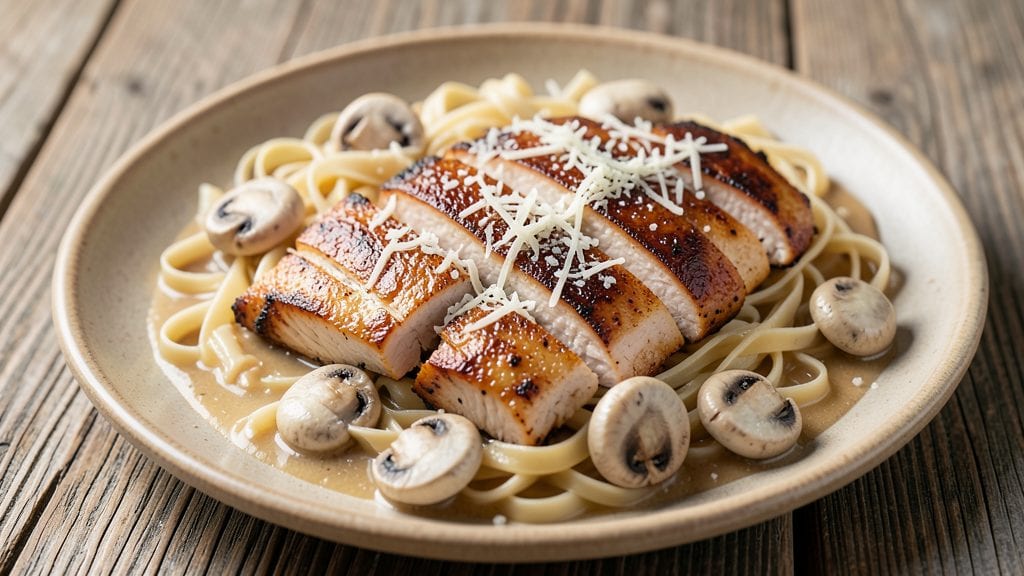 Grandma's Restaurant-Style Chicken Tetrazzini Recipe: Celery Crown Crunch Over Mushroom Cream Sauce