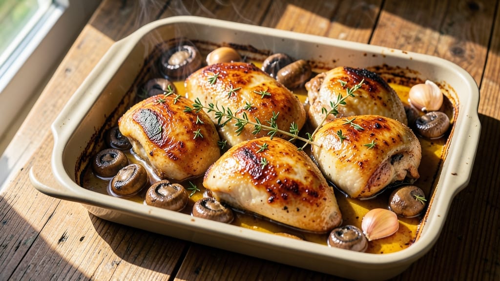 Jamie Oliver's Chicken and Mushroom Tray Bake Recipe: One-Pan Umami-Packed Magic