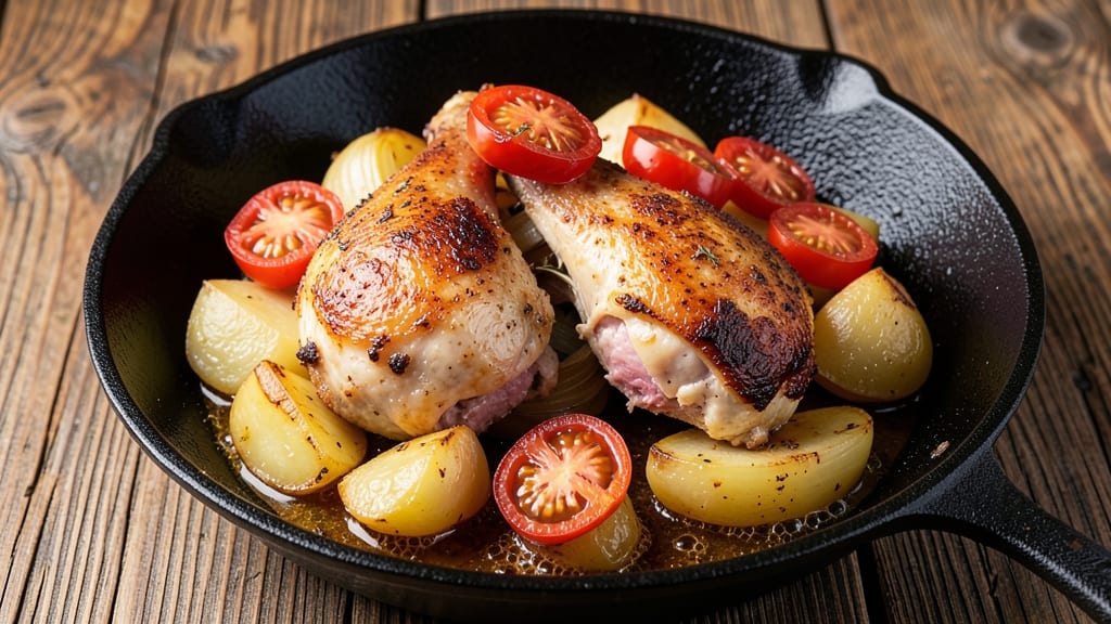 Jamie Oliver's Chicken, Potatoes, and Tomatoes Recipe: One-Pan Herb-Infused Harmony