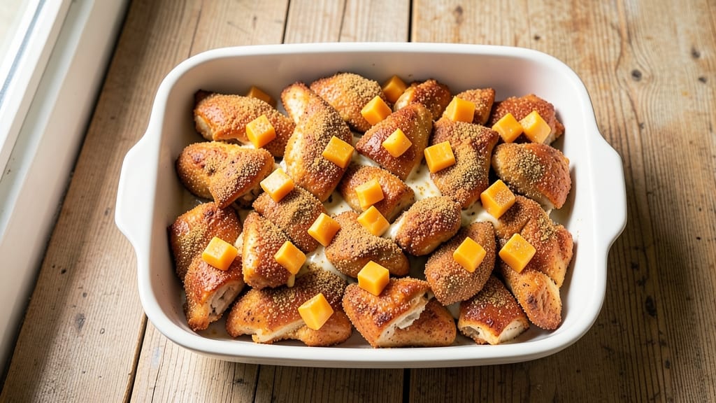 KFC-Style Oven Chicken Recipe: Crispy Biscuit Crown Over Juicy Meat